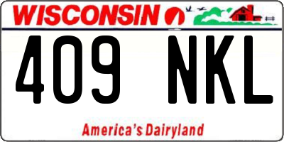 WI license plate 409NKL