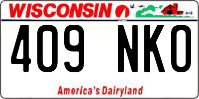 WI license plate 409NKO