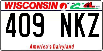 WI license plate 409NKZ