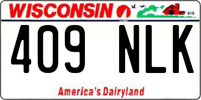 WI license plate 409NLK