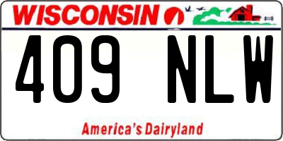 WI license plate 409NLW