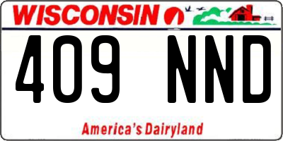 WI license plate 409NND