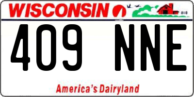 WI license plate 409NNE