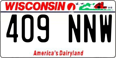 WI license plate 409NNW