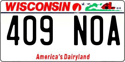 WI license plate 409NOA
