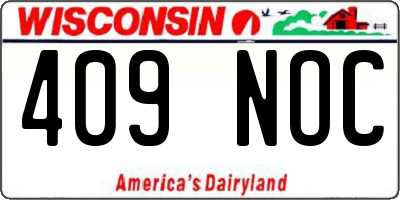 WI license plate 409NOC
