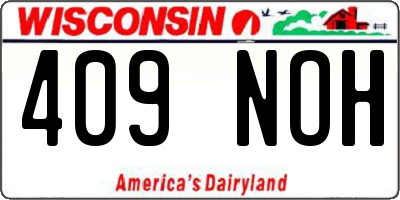 WI license plate 409NOH