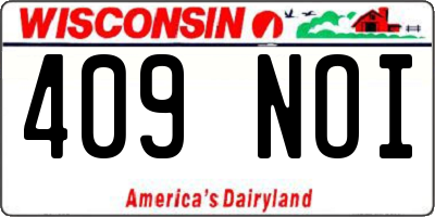 WI license plate 409NOI