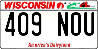 WI license plate 409NOU