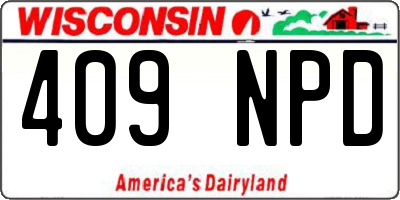 WI license plate 409NPD
