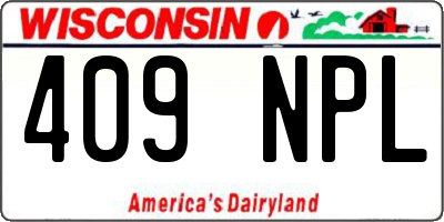 WI license plate 409NPL