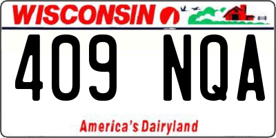 WI license plate 409NQA