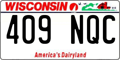 WI license plate 409NQC