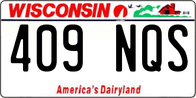 WI license plate 409NQS