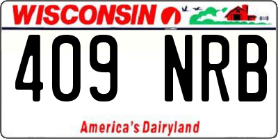 WI license plate 409NRB