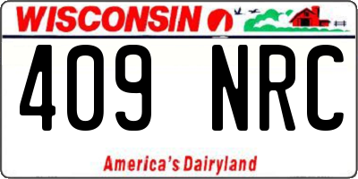WI license plate 409NRC