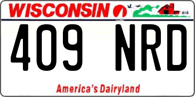 WI license plate 409NRD