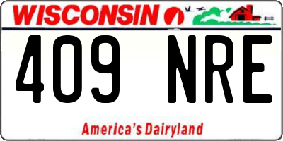 WI license plate 409NRE