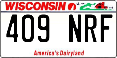 WI license plate 409NRF