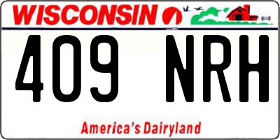 WI license plate 409NRH
