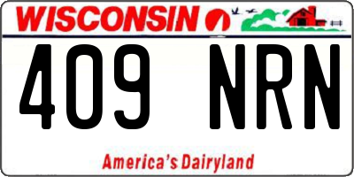 WI license plate 409NRN
