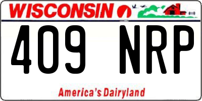 WI license plate 409NRP