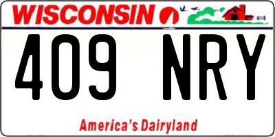 WI license plate 409NRY
