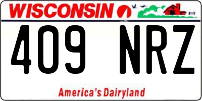 WI license plate 409NRZ