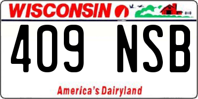 WI license plate 409NSB