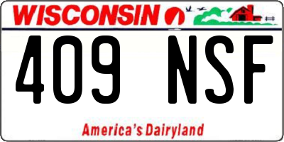 WI license plate 409NSF
