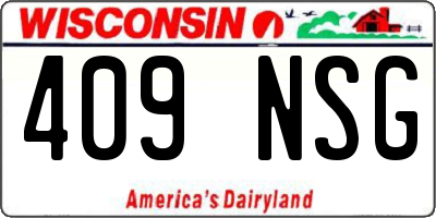 WI license plate 409NSG