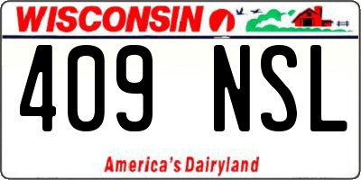 WI license plate 409NSL