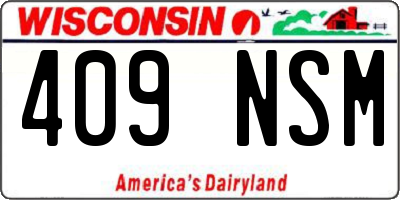 WI license plate 409NSM