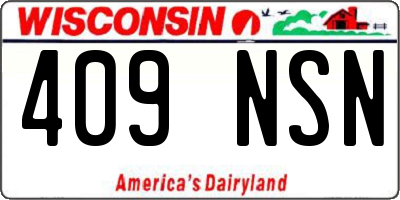 WI license plate 409NSN