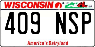 WI license plate 409NSP