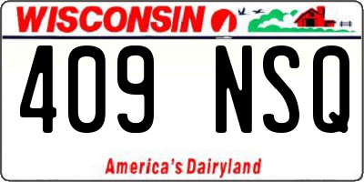 WI license plate 409NSQ