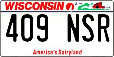 WI license plate 409NSR