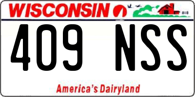 WI license plate 409NSS