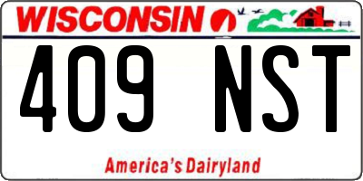 WI license plate 409NST