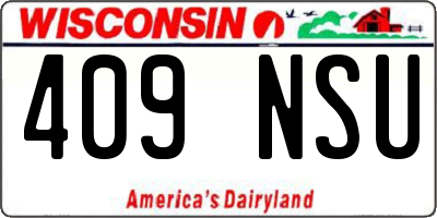 WI license plate 409NSU
