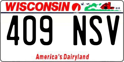 WI license plate 409NSV