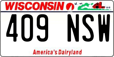 WI license plate 409NSW