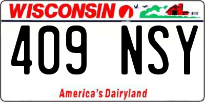 WI license plate 409NSY