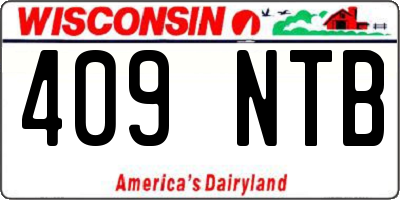 WI license plate 409NTB