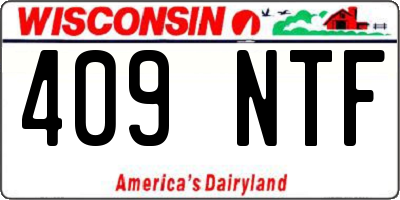 WI license plate 409NTF