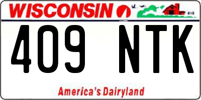 WI license plate 409NTK
