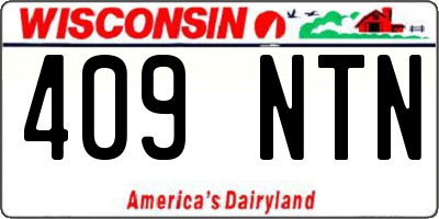 WI license plate 409NTN