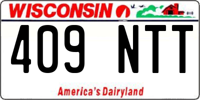 WI license plate 409NTT