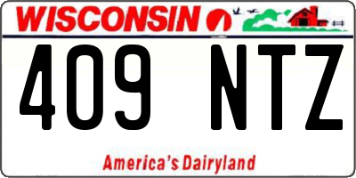 WI license plate 409NTZ