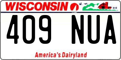 WI license plate 409NUA